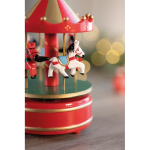 Mini caixa de música em madeira com carrossel de Natal giratório cor multicolor segunda vista conjunto
