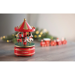 Mini caixa de música em madeira com carrossel de Natal giratório cor multicolor vista conjunto principal