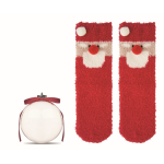 Meias de Natal em poliéster em bola para árvore de Natal tamanho L cor vermelho