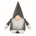 Gnomo decorativo de feltro com barba em poliéster e enchimento algodão cor cinzento