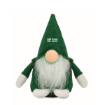 Gnomo decorativo de feltro com barba em poliéster e enchimento algodão cor verde vista principal