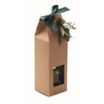 Conjunto aromático com difusor em vidro e vela com aroma a baunilha cor bege segunda vista