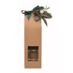 Conjunto aromático com difusor em vidro e vela com aroma a baunilha cor bege sétima vista
