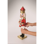 Boneco decorativo de quebra-nozes em madeira com base estável cor vermelho vista fotografia segunda vista