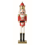 Boneco decorativo de quebra-nozes em madeira com base estável cor vermelho quarta vista
