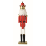 Boneco decorativo de quebra-nozes em madeira com base estável cor vermelho quinta vista