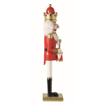 Boneco decorativo de quebra-nozes em madeira com base estável cor vermelho sexta vista