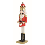 Boneco decorativo de quebra-nozes em madeira com base estável cor vermelho vista principal
