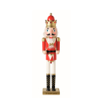 Boneco decorativo de quebra-nozes em madeira com base estável cor vermelho vista principal