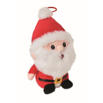 Peluche de Pai Natal em poliéster e bordado com laço para pendurar cor vermelho