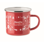 Caneca de metal esmaltado estilo natalício em caixa individual 300 ml cor vermelho vista principal segunda vista