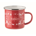 Caneca de metal esmaltado estilo natalício em caixa individual 300 ml cor vermelho segunda vista principal