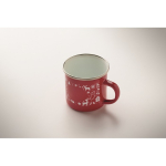 Caneca de metal esmaltado estilo natalício em caixa individual 300 ml cor vermelho vista fotografia terceira vista