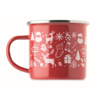 Caneca de metal esmaltado estilo natalício em caixa individual 300 ml cor vermelho quinta vista