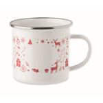 Caneca de metal esmaltado estilo natalício em caixa individual 300 ml cor branco segunda vista