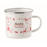 Caneca de metal esmaltado estilo natalício em caixa individual 300 ml cor branco vista principal segunda vista