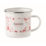 Caneca de metal esmaltado estilo natalício em caixa individual 300 ml cor branco segunda vista principal