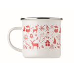 Caneca de metal esmaltado estilo natalício em caixa individual 300 ml cor branco quinta vista