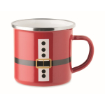 Caneca metálica esmaltada com Pai Natal e caixa de oferta 300ml cor vermelho segunda vista