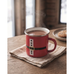 Caneca metálica esmaltada com Pai Natal e caixa de oferta 300ml cor vermelho vista conjunto