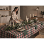 Toalha mesa de algodão aos xadrez com 4 guardanapos incluídos 200 g/m² cor multicolor segunda vista conjunto