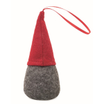 Enfeite de gnomo com enchimento de algodão e fita para pendurar cor vermelho segunda vista
