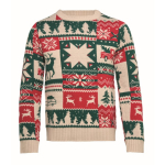 Camisola de Natal de malha 100% acrílica com tamanho único S-M cor bege