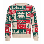 Camisola de Natal de malha 100% acrílica com tamanho único S-M cor bege vista principal