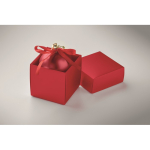 Bola de Natal para pendurar com fita e apresentada em caixa de oferta cor vermelho vista fotografia segunda vista