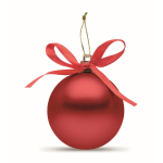 Bola de Natal para pendurar com fita e apresentada em caixa de oferta cor vermelho terceira vista