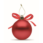 Bola de Natal para pendurar com fita e apresentada em caixa de oferta cor vermelho quarta vista