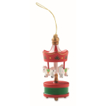 Adorno de carrossel em madeira para pendurar na árvore de Natal cor vermelho quinta vista