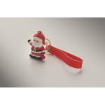 Porta-chaves de plástico com figura de Pai Natal e argola para pendurar cor vermelho vista fotografia terceira vista