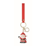 Porta-chaves de plástico com figura de Pai Natal e argola para pendurar cor vermelho quarta vista