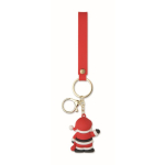 Porta-chaves de plástico com figura de Pai Natal e argola para pendurar cor vermelho quinta vista
