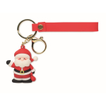 Porta-chaves de plástico com figura de Pai Natal e argola para pendurar cor vermelho sexta vista