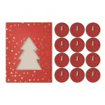 Conjunto de 12 velas de chá com aroma a canela em caixa de Natal cor vermelho terceira vista