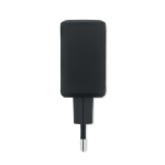 Carregador de parede UE com USB-A e USB-C de carregamento rápido 65W cor preto