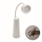 Candeeiro de secretária e lanterna 2 em 1 com luz regulável em 3 modos cor branco