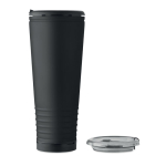 Copo térmico de aço inoxidável com parede dupla e altifalante 700 ml cor preto