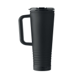 Copo térmico de aço inoxidável com parede dupla e altifalante 700 ml cor preto sexta vista