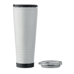Copo térmico de aço inoxidável com parede dupla e altifalante 700 ml cor branco