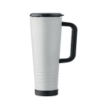Copo térmico de aço inoxidável com parede dupla e altifalante 700 ml cor branco