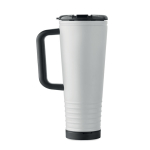 Copo térmico de aço inoxidável com parede dupla e altifalante 700 ml cor branco sexta vista