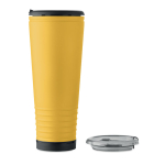 Copo térmico de aço inoxidável com parede dupla e altifalante 700 ml cor amarelo