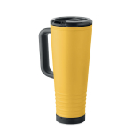 Copo térmico de aço inoxidável com parede dupla e altifalante 700 ml cor amarelo