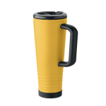 Copo térmico de aço inoxidável com parede dupla e altifalante 700 ml cor amarelo
