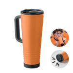 Copo térmico de aço inoxidável com parede dupla e altifalante 700 ml cor cor-de-laranja