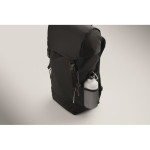 Mochila desportiva em RPET 600D com detalhes refletivos 15 L cor preto vista fotografia sexta vista