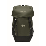Mochila desportiva em RPET 600D com detalhes refletivos 15 L cor verde-escuro vista principal terceira vista